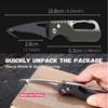Pocket Folding Knife Portable Express Unpacking Knife with Keychain Serrated Hook Blade Outdoor Multifunctional Survival Tool