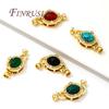 18K Real Gold Plated Inlaid Natural Stone Jewelry Clasps Fasteners For Bracelets Accessories,Locks For Jewelry,Necklace Findings