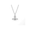 Saturn Pearl Necklace With Cz Microinlay Ushaped Pendant For Elegant Women