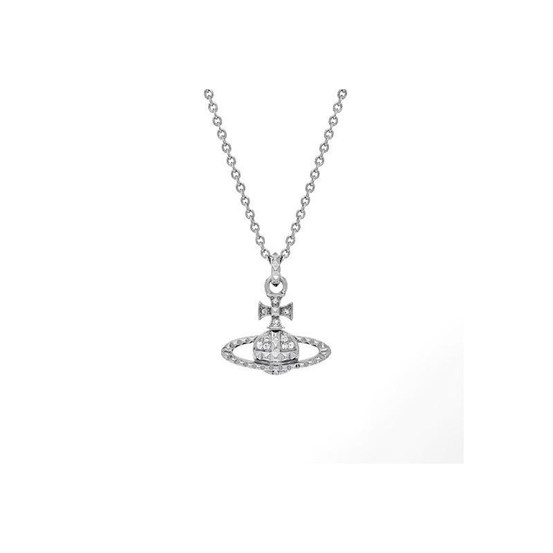 Saturn Pearl Necklace With Cz Microinlay Ushaped Pendant For Elegant Women