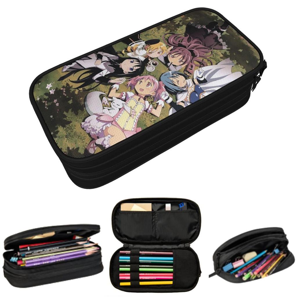 Mahou Shoujo Homura Akemi Madoka Magica Anime Pencil Case for Kids Gifts Pen Box Pencil Bag Stationery Supplies Pen Holder Bag