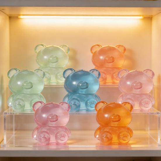 Little Bear Squeeze Toy Soft TPR Fidget for Stress Relief Realistic Gummy Candy Design Slow-Rising Toy Novelty Gift for Anxiety Party Favors