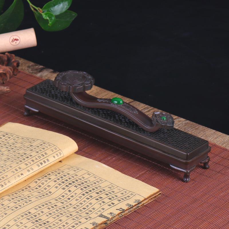 

Горизонтальная курильница для благовоний из сплава Ruyi для помещений - антикварная ароматерапевтическая коробка из сандалового и агарового дерева