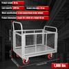 5 In 1 Heavy Duty Platform Truck with Cage Large Capacity Hand Truck Versatile Basket Cart for Warehouse Production Line