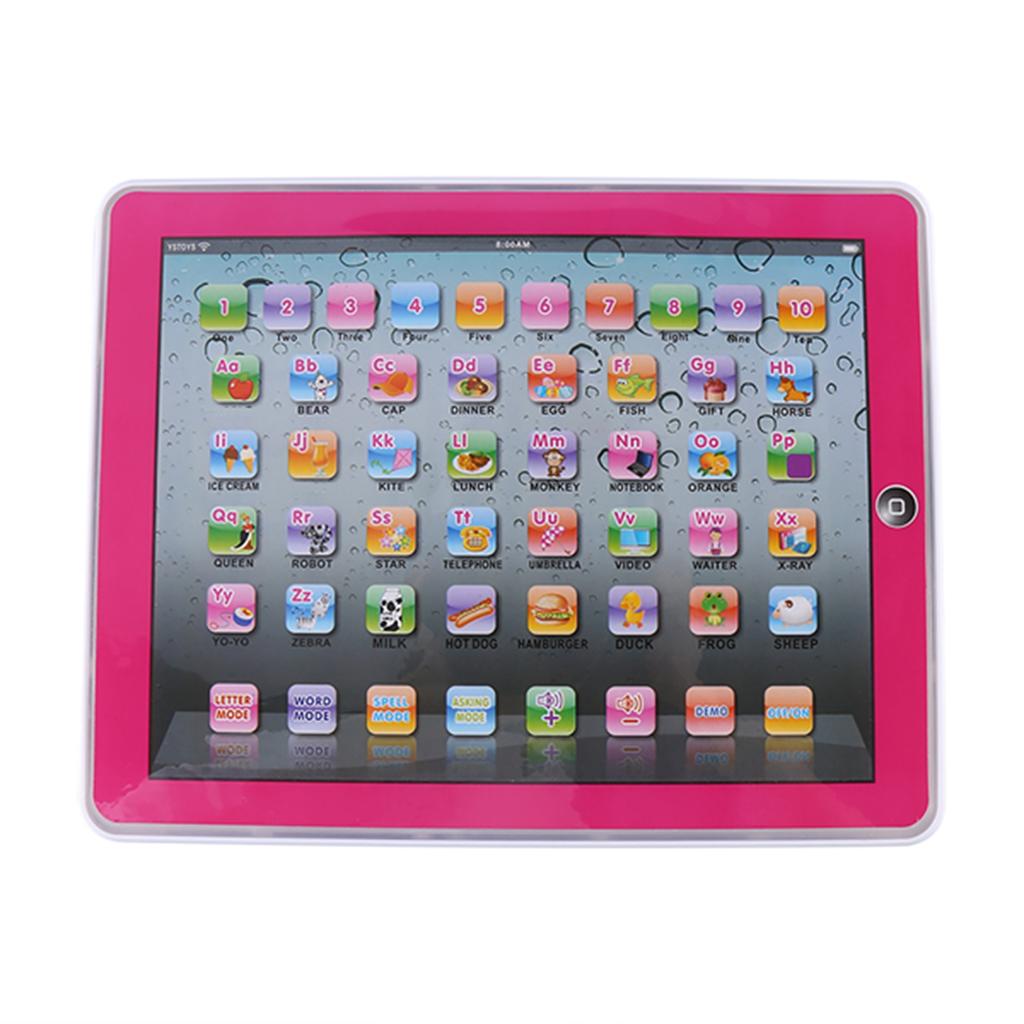 Baby Kids Toddler Learning English Machine Tablet Early Educational Study Toy (Pink)
