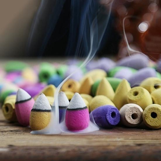 50 Pcs Natural Aromatherapy Room Smoke Backflow Incense Cones Fragrance