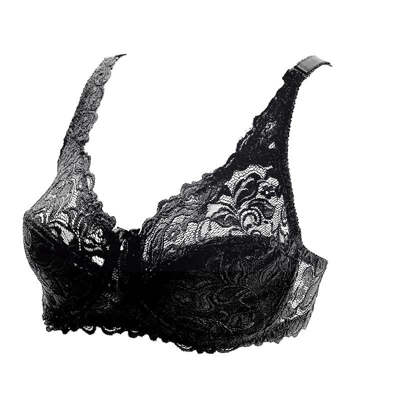Podprsenka Big CDE Women Transparent Ultrathin Bralette Plus Size Spodní prádlo Krajková podprsenka