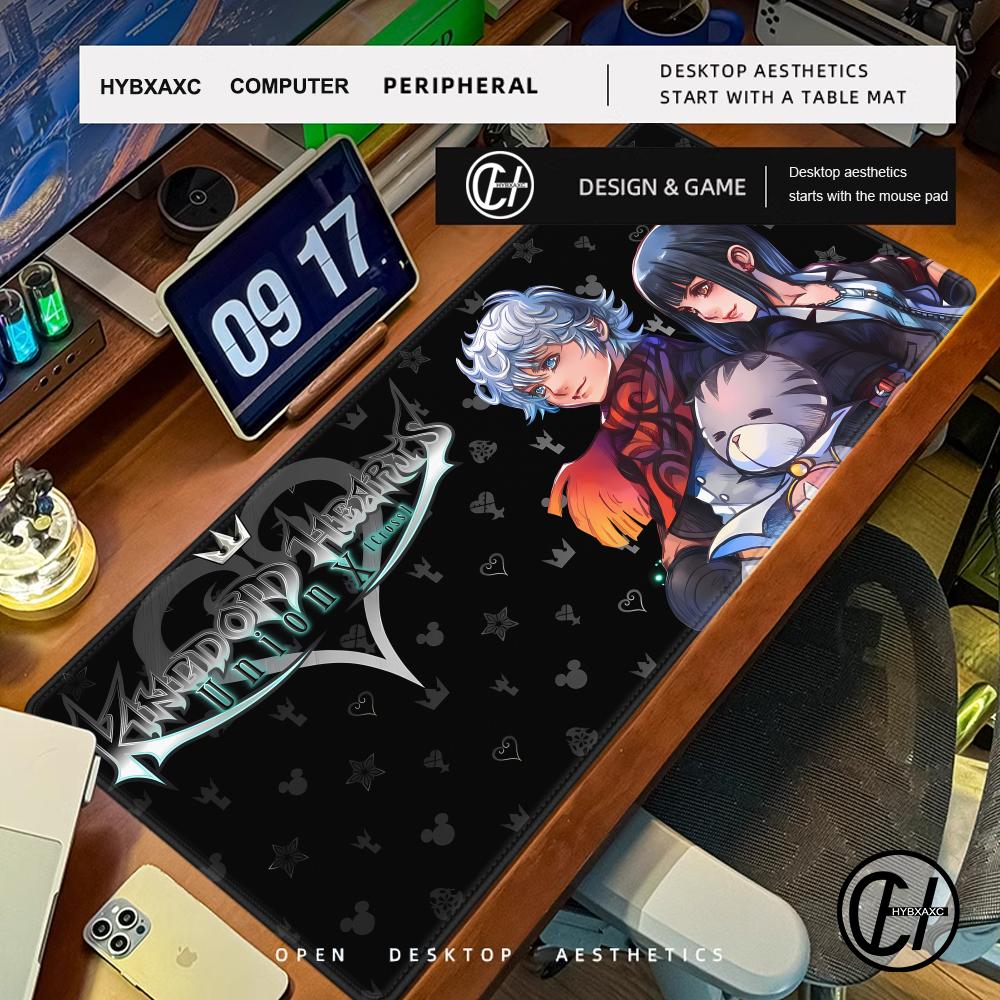 Hybxaxc Black And White Anime Desktop Mat Office Pc Gaming Accessories Keyboard Mouse Pad Laptop Kkingdom Hearts Gamer Carpet