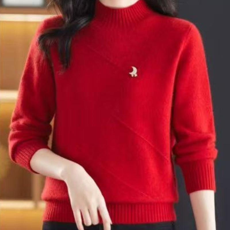 Elegant Women's High Neck Loose Sweater - 2025 Autumn/Winter Collection