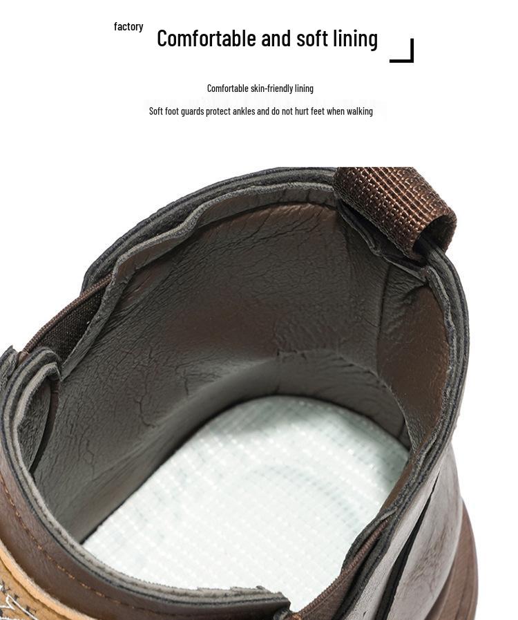 2025 Men's British Style High-Top Leather Martin Boots - Non-Slip, Wear-Resistant Casual Ankle Work Shoes for Autumn