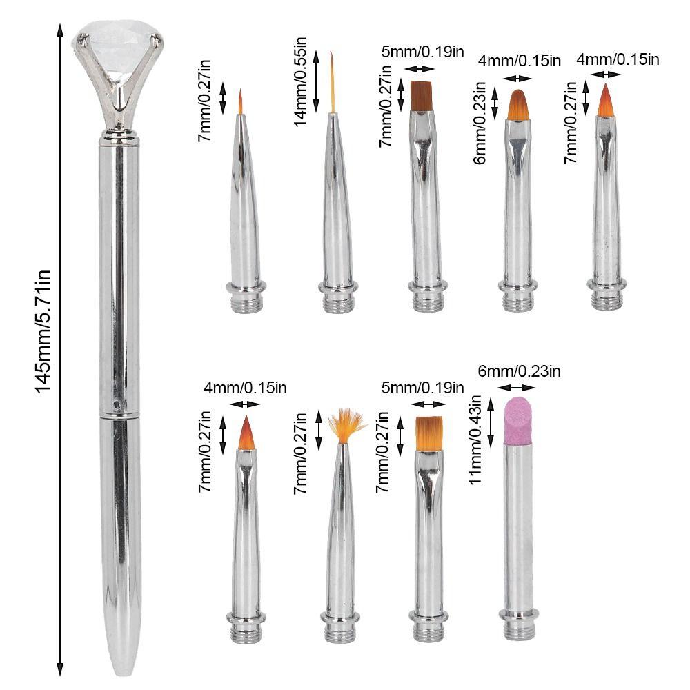 1 X Pen 10 X Pen Head Detachable Gel Pen Detachable Nail Art Brush  Home And Salon Manicure