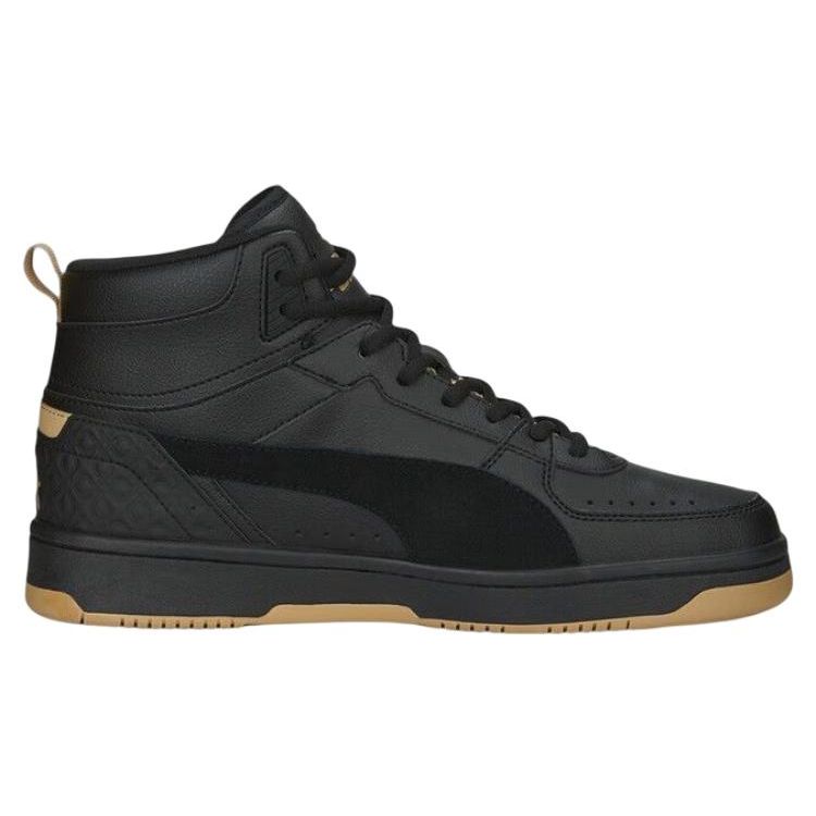 Puma Rebound Joy Mid Top Casual Sneakers Black Gold Unisex 389326-02