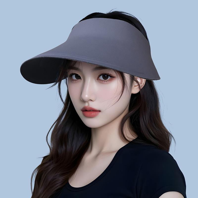 Traceless sun hat women's foldable empty top hat summer UV protection large brim sun hat student sun hat