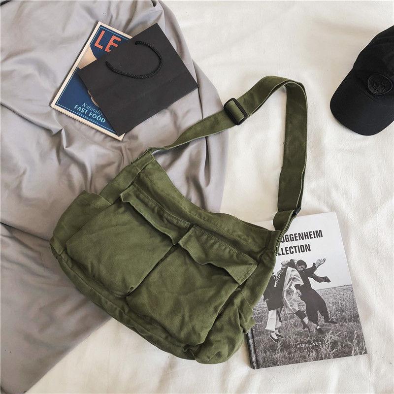Genți Messenger din Pânză pentru Femei Geantă de Umăr Stil Retro Workwear Geantă de Mână Capacitate Mare Geantă de Umăr Casual pentru Femei Pachet pentru Sala de Clasă Student