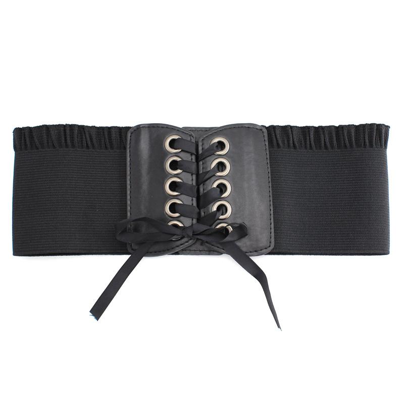 Women'S Extra Wide Waist Belt Dress Decorative Bow Strap Elastic Elastic Waist Seal