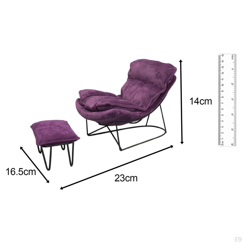 1/6 Scale Rocking Chair Mini Chaise Longue Accessories Adults Gifts Soft Fabric Decorative Single