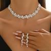 Necklace Earrings Set Bridal Jewelry Full Diamond Jewelry Two-piece Set