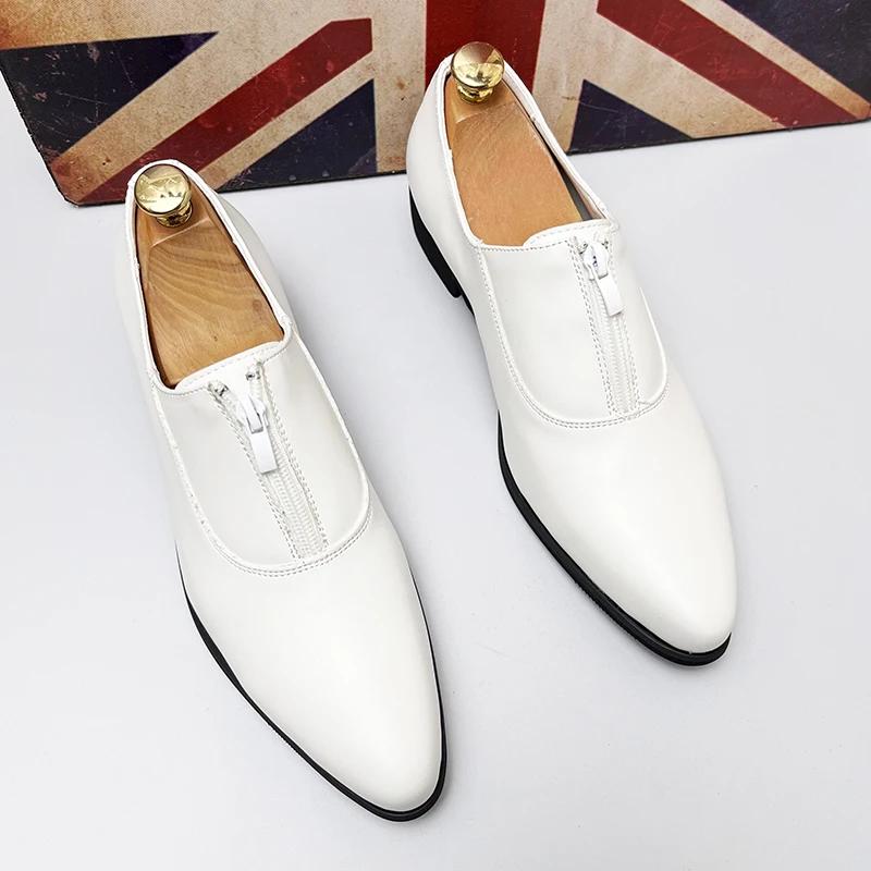 

Модные мужские туфли из кожи для мужчин, мужские оксфорды, классические туфли для мужчин, роскошные дизайнерские лоферы, мужские туфли на платформе из кожи для мужчин 43 белый