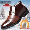 Men's Winter Fleece-Lined High-Top Leather Shoes – Warm, Non-Slip, Versatile Business Casual Snow Boots