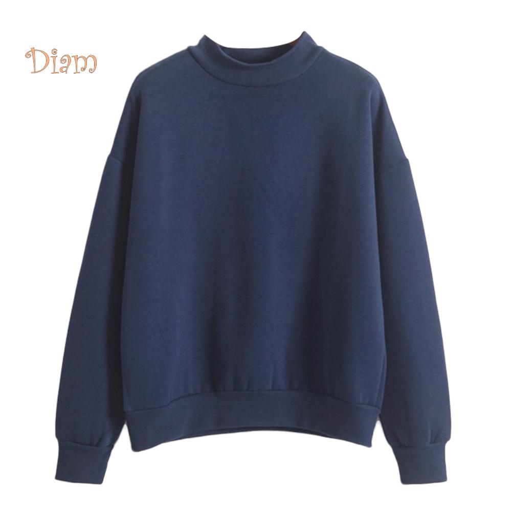 TOP-FASHION-WOMEN Autumn Winter Casual Crew Neck Long Sleeve Sweatshirt Pullover
