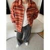 Sinan Fashion Blogger Style Retro Color Block Plaid Woolen Shirt SN8418