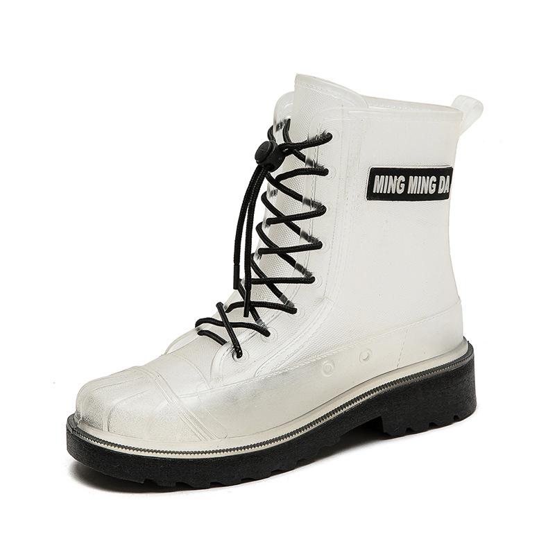 Stylish Non-Slip Waterproof Rain Boots for Adults with Thick Sole and Added Velvet Lining.