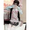 TrendHub Japanese Sweet Cartoon Polka Dot Print Women T-shirt Loose Kawaii Contrast Color Cute Graphic Tee Tops Y2k Aesthetic Tshirts