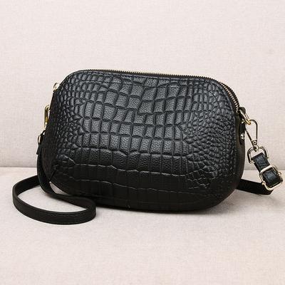 First Layer Cowhide Women'S Bag Crocodile Pattern Small Bag Multi-Compartment Leather Middle-Aged And Elderly Mother Bag