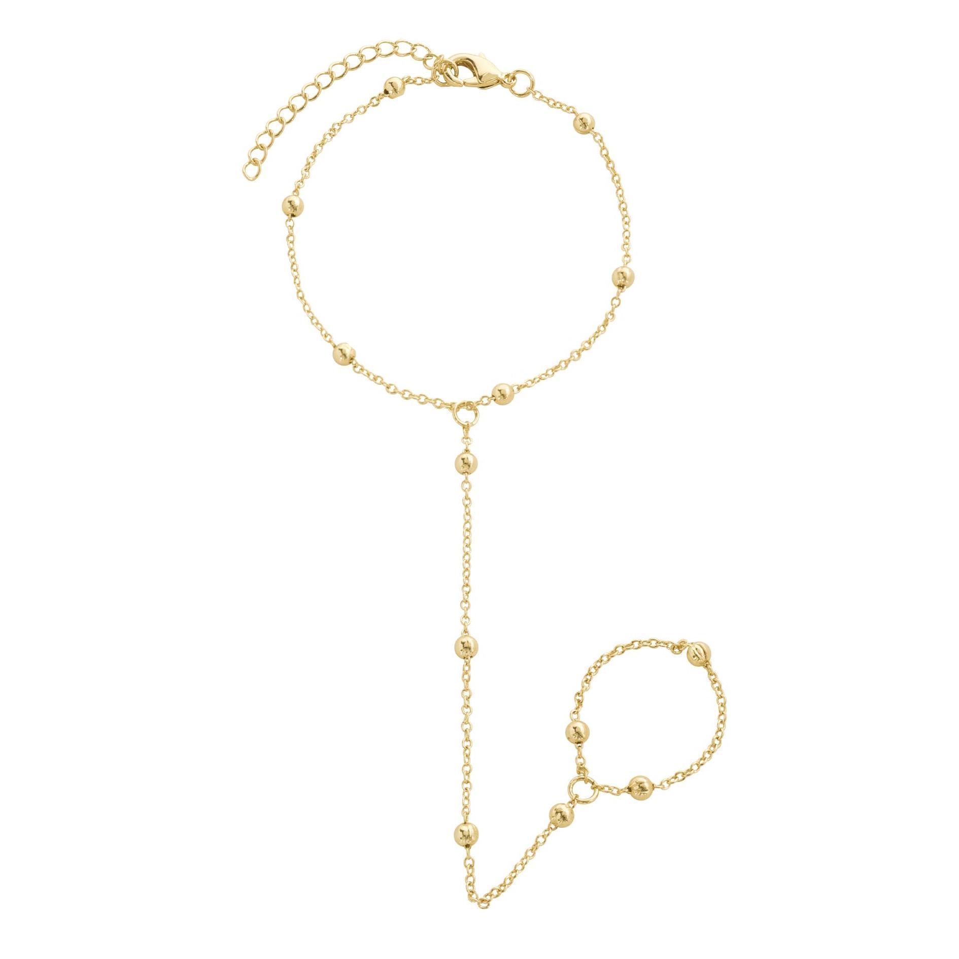 

Gold Stainless Steel Minimalist Chain Ring for Women – European & American Style золотий