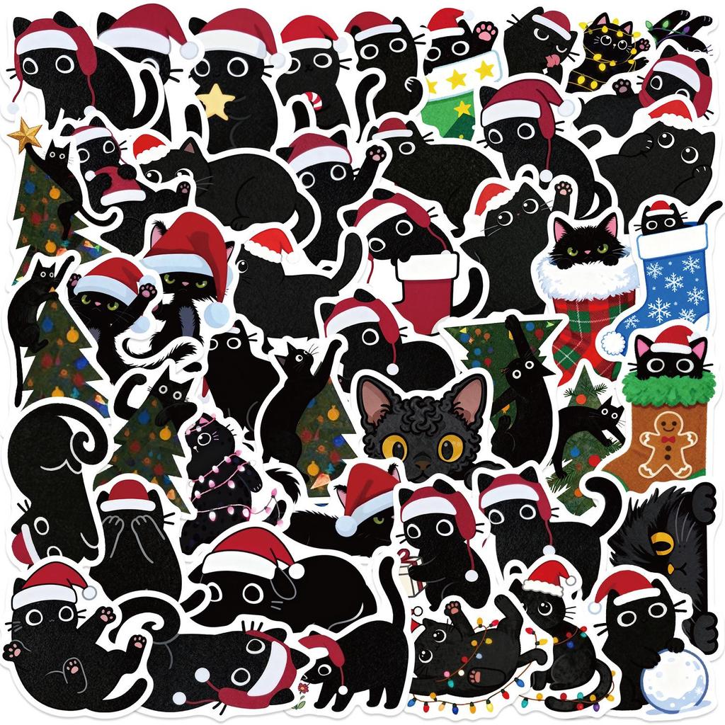 Cute Cat Cartoon Graffiti Stickers: Waterproof DIY Decorations for Notebooks & Suitcases
