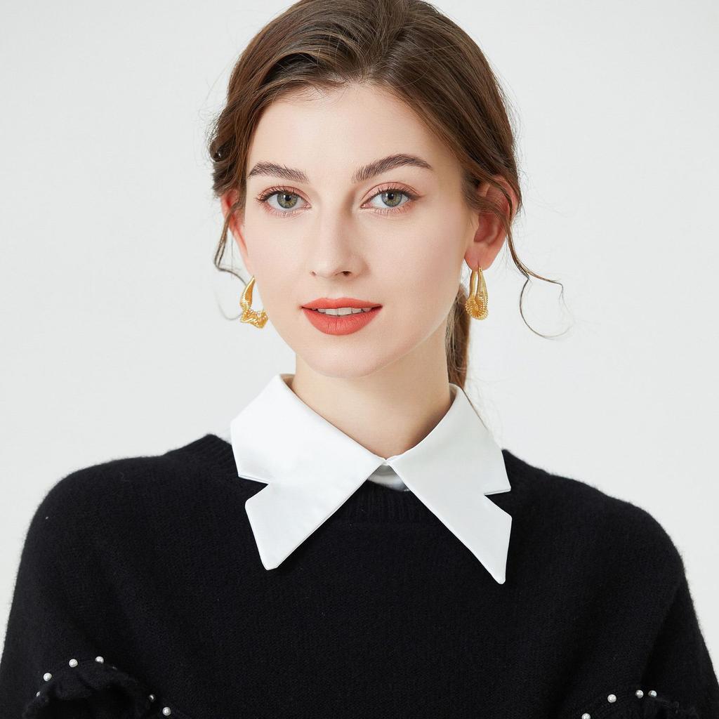 Women Lapel Fake Collar White Half Shirt False Collar Neckwear White Lapel Blouse Tops Shirt Detachable Collar Accessories