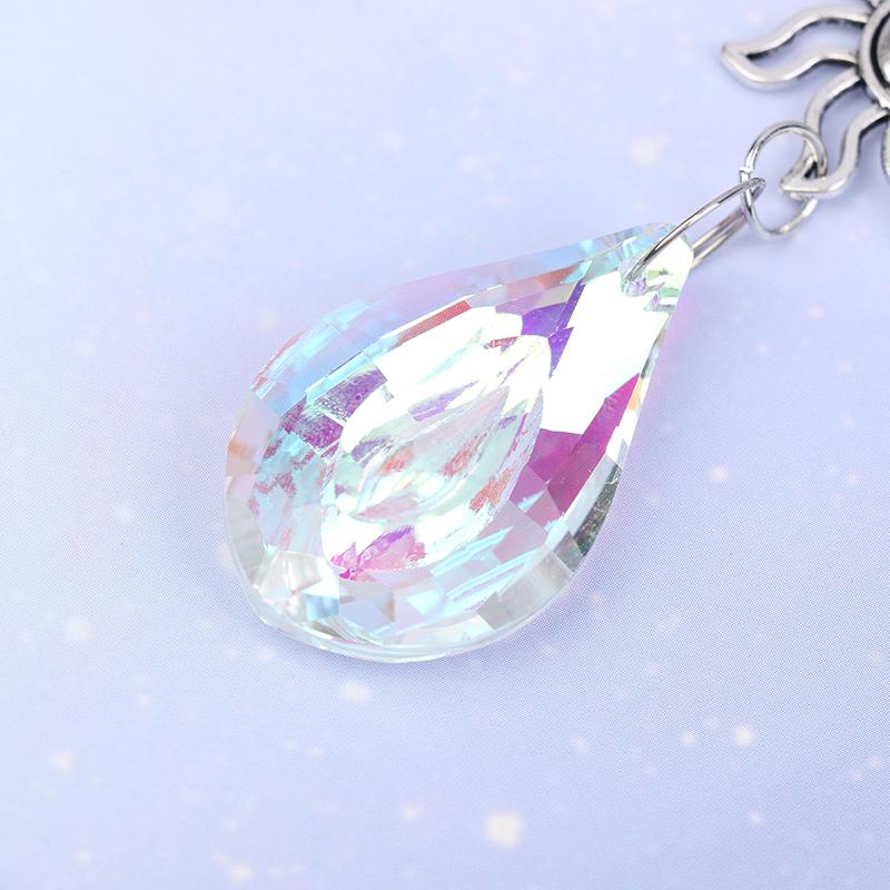 1Pc  Wind Chime Moon Sun Star Catcher Diamond Prisms Pendant Dream Catcher Rainbow Hanging Drop Home Windchime