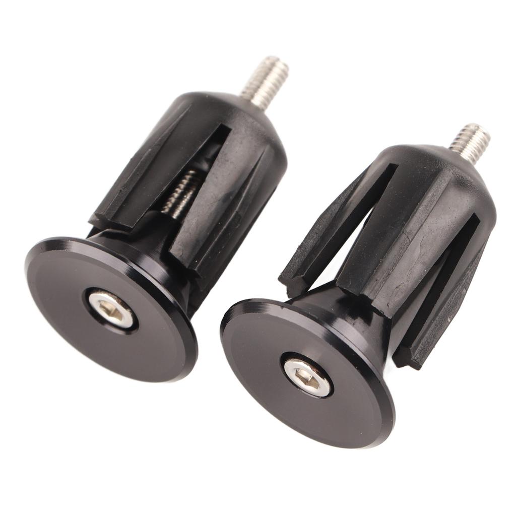 1 Pair Bike Bicycle Aluminum Handlebar Grips Cap Plug Handle Bar Caps End Plugs Black