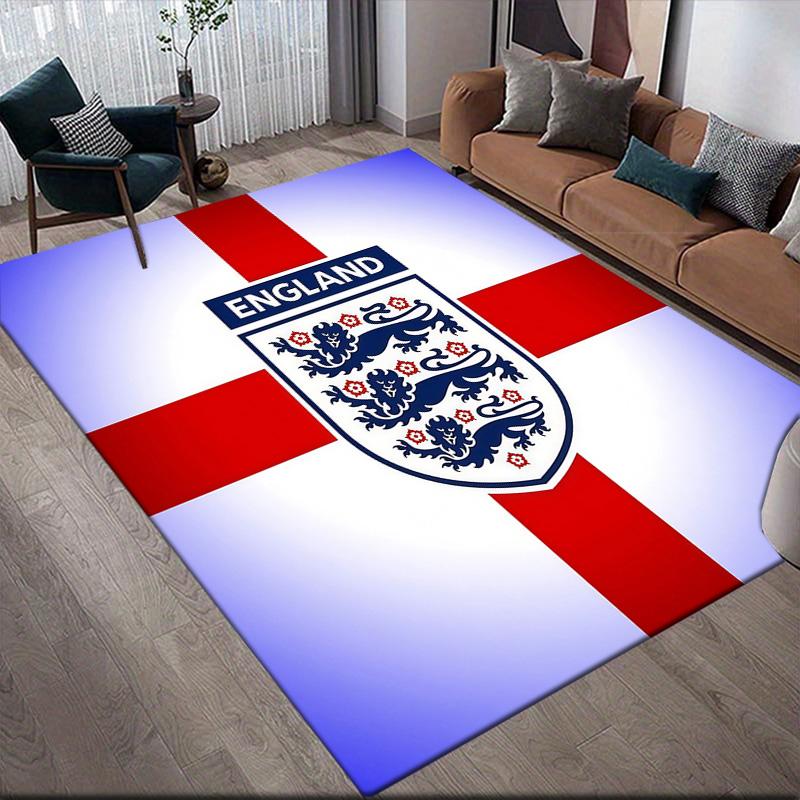 England National Men's Football Team3 Flannel Pattern Square Carpet,Area Rug,Carpet Rug for Living Room Bedroom Sofa Playroom Decor,Non-slip Floor Mat