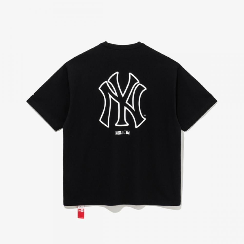 New Era New York Yankees Line Logo T shirT Black 14536488