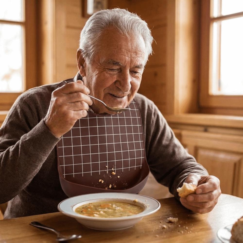 Large Size Elderly Bib Waterproof Mealtime Bib Comfortable Adult Feeding Bib Elderly Care