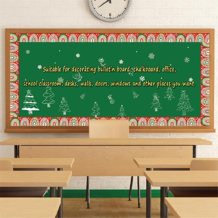 Festive Bohemians Rainbow Border Decors Waterproof Durability Paper Sticker For Holiday Classroom Bulletin Displays