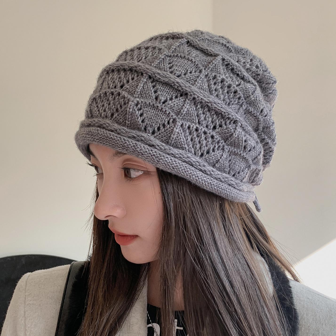 

Adjustable Drawstring Ear Protection Hats for Autumn and Winter Keeping Warm and Fashionable Pile Up Hats Women s Hats One Size