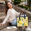 Lemon Print Tote Bag Fashion Casual Handbag for Daily Use Lightweight Reusable Shopping Bag Cute Trendy Women Outdoor Carry Bag