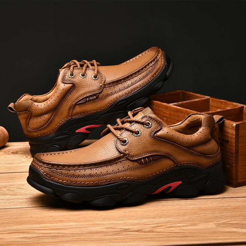 Fashion New Handmade Men Casual Shoes Leather Business Dress Shoes Fashion Outdoor Office Loafers Flats Antiskid Walking Driving Shoes