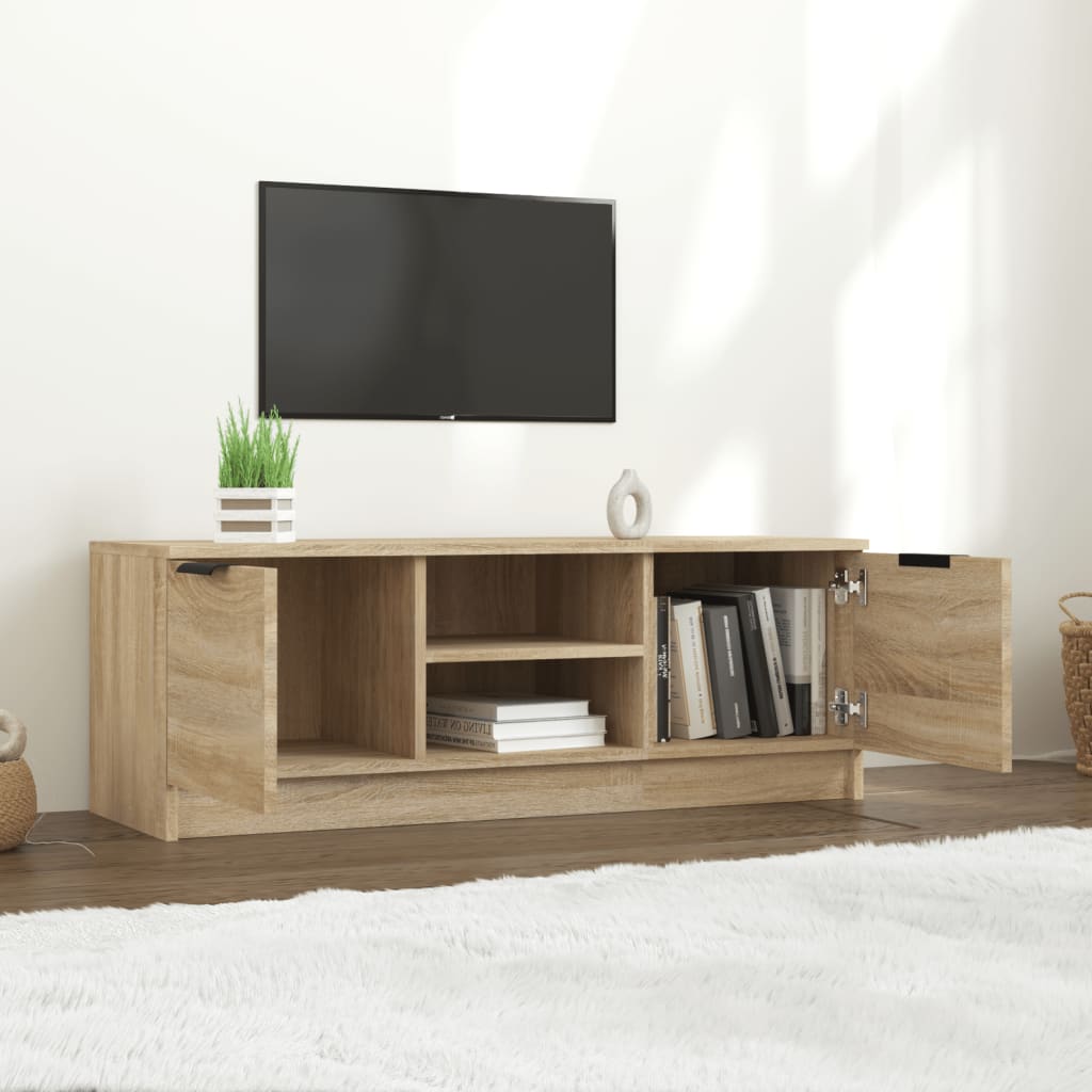 TV Cabinet In Sonoma Oak Finish 102 X 35 X 36.5 Cm Particleboard