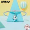 WOSTU 925 Sterling Silver Bear Charms Baby Bottle Set Pendant Fit Original Bracelet for Graduation DIY Jewelry Wishes Gifts