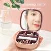Portable Jewelry Storage Box Cosmetic Mirror Travel Mini Mirror Convenient Portable Travel Exquisite Multi-Plaid