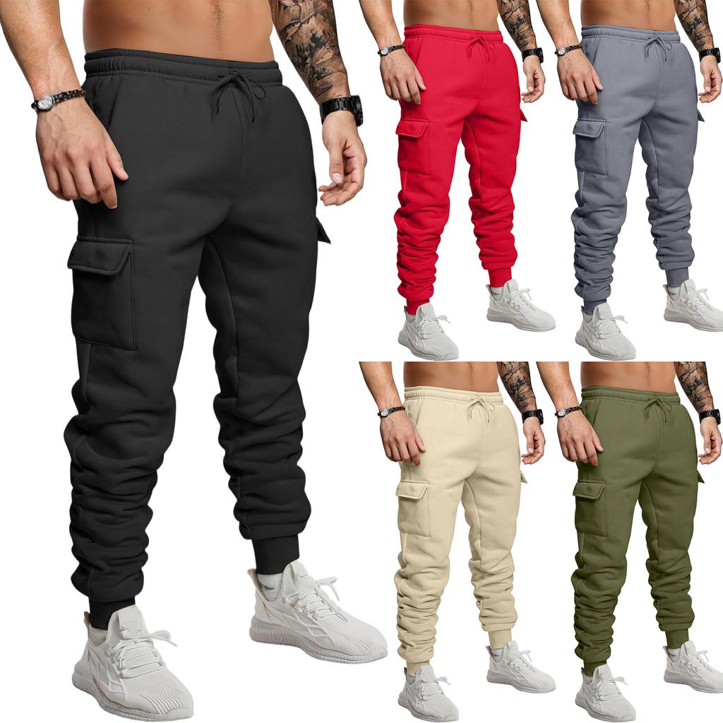 Men'S Sports Pants Running Pants Outdoor Pocket Work Pants Casual Pants