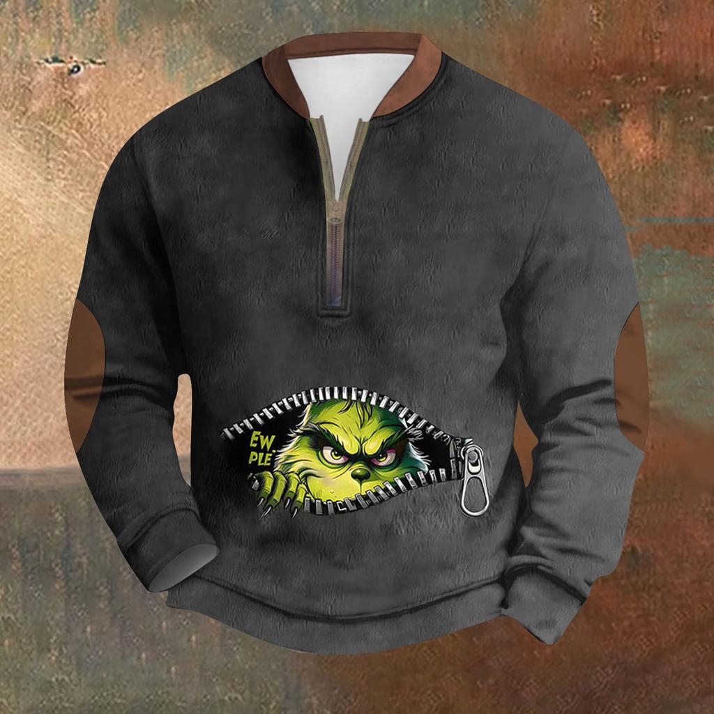 Men's Retro Casual Gradient Printed Sweatshirt