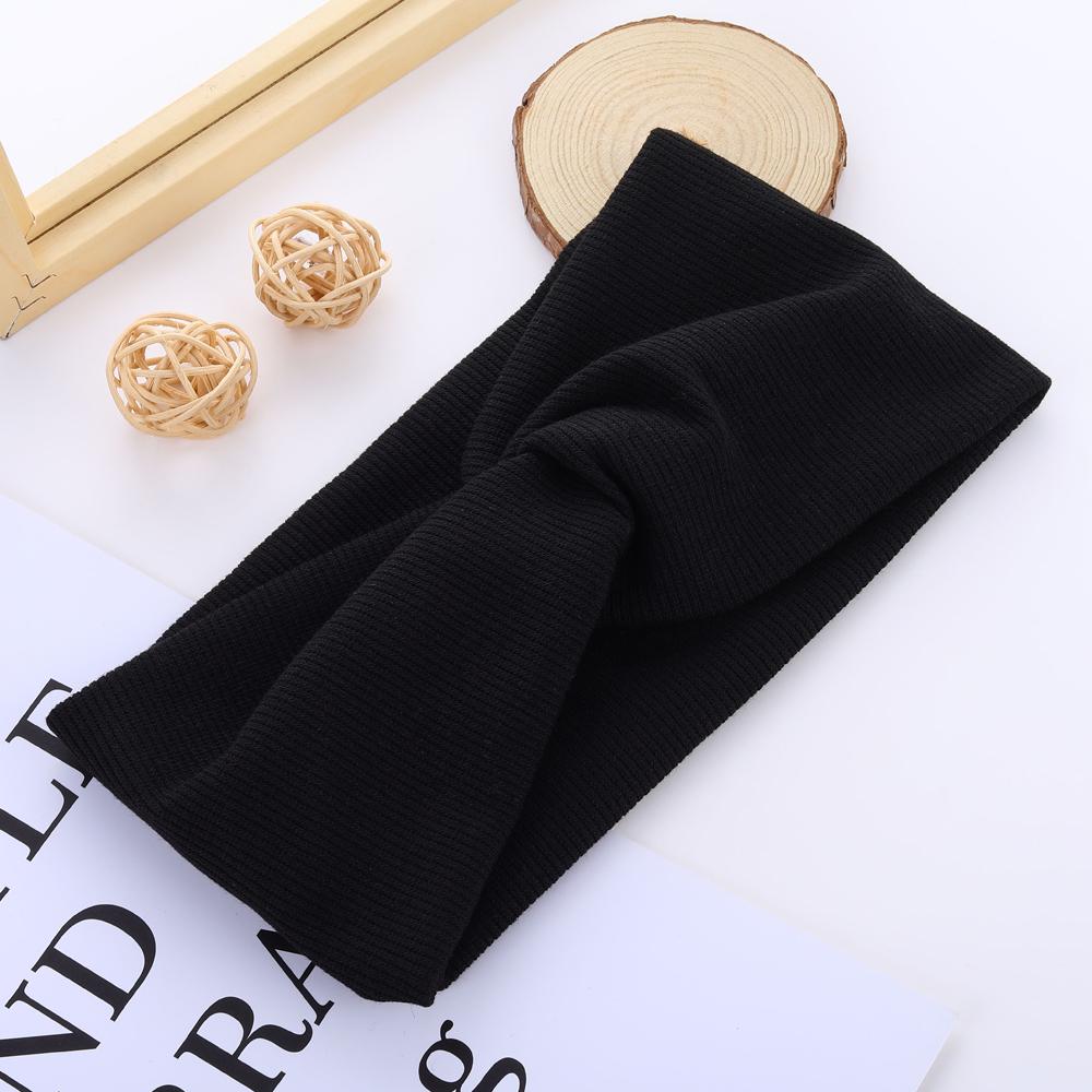 

Однотонный ободок для женщин и девочек чёрный