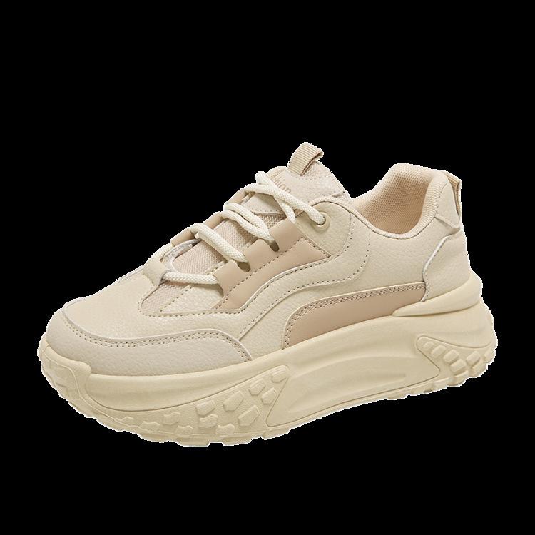 Korean Style White Shoes Women's  Autumn New Ins Student Leisure Street Shot Shoes Women's Platform Heightened Sneakers