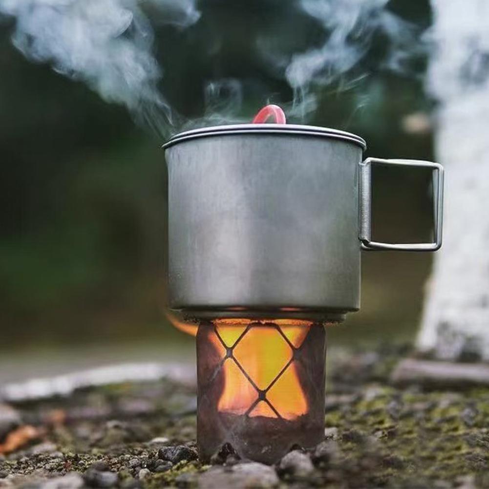 Ultralight Titanium Wind Shield Stainless Steel Outdoor Stove Windscreen Portable Folding Alcohol Stove Rack for Outdoor Camping