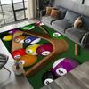 Billiard Gaming Black Pool 8 Ball Area Mat for Toilet Kitchen Sofa Chairs Living Room Decoration Non-Slip Washable Rug