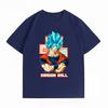 Unisexs Clothing New 100 Cotton Breathable Summer TShirt Dragon Ball Goku Blue Print Casual Streetwear Unisexs Tops